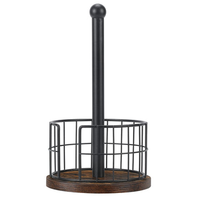 YINMIT Paper Towel Holder Countertop, Standing Paper Towel Roll Holder for Bathroom, Paper Towel Rack with Heavy Duty Wooden Base for Kitchen Counter, Fits Standard or Jumbo-Sized Rolls