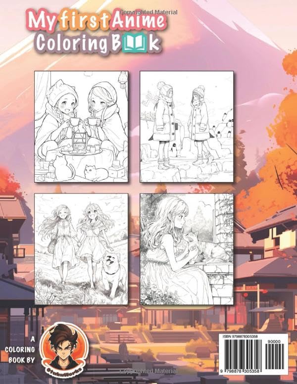 My first Anime Coloring Book: Kawaii Girls and their cute Animal Friends WoodArtSupply
