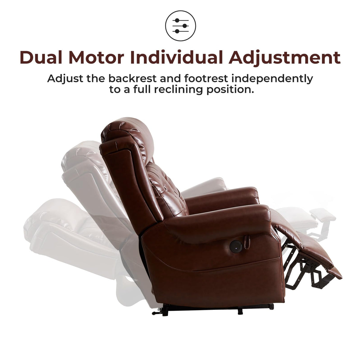 Rhevoy Power Lift Recliner Chair for Elderly with Adjustable Headrest,Electric Lift Chair with Massage and Heat, Lay Flat Recliner for Big and Tall,Brown Rhevoy