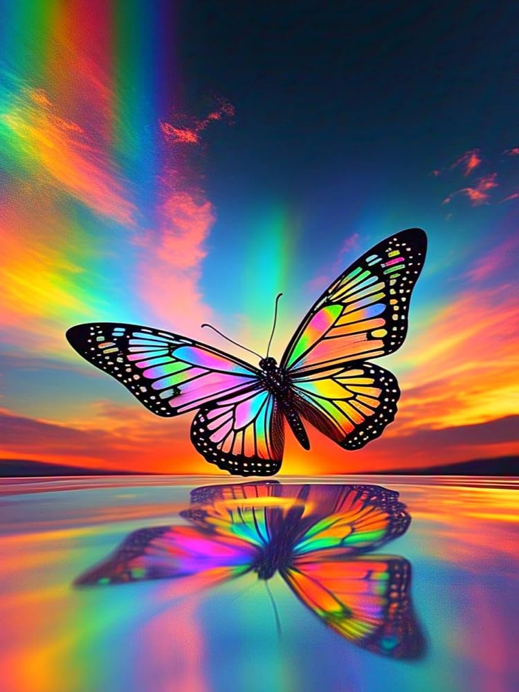 NWQZBYHT Butterfly Diamond Art Kits for Adults,5D Diamond Painting Kits for Beginner,DIY Round Full Drill Diamond Dots Paintings Picture Gem Art Kits for Adults Crafts Home Wall Decor 12x16 Inch NWQZBYHT