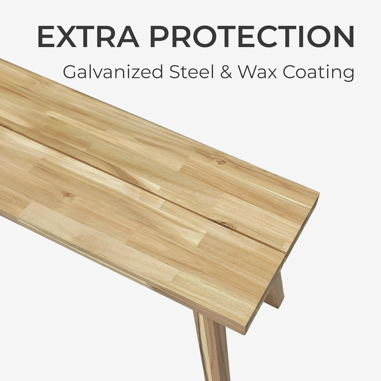 ARROWSTONE Bench 100% Solid Acacia Wood, Backless, Wax Galvanized Finish, Easy Assembly, End Table Wooden Bench Furniture for Plant, Dining Room, Entryway, Indoor (47 inches) ARROWSTONE
