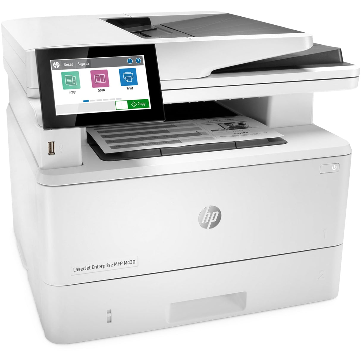 HP LaserJet Enterprise MFP M430f Monochrome All-in-One Printer with built-in Ethernet & 2-sided printing (3PZ55A),white, Large HP
