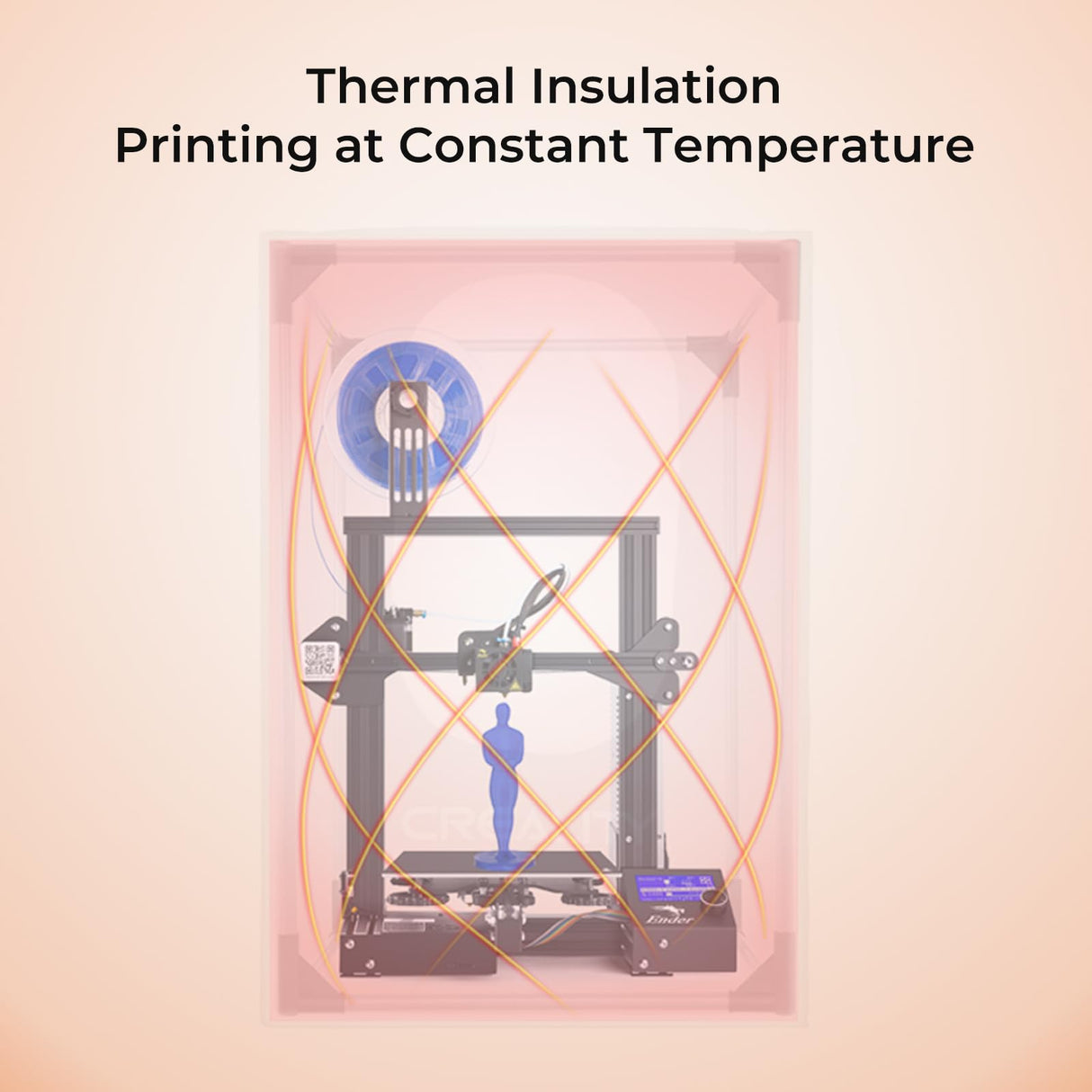 Creality 3D Printer Enclosure, 3D Printing Fireproof and Dustproof Tent for Ender 3/Ender 3V3/Ender 3V3 SE/Ender 3 S1 Pro, Constant Temperature 3D Printer Cover 21.65x25.59x29.53 inches Creality