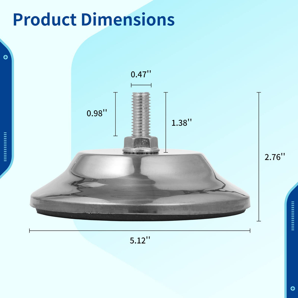 4pcs Pool Table Leg Levelers, 5-Inch Billiard Table Leg Leveling Risers, Adjustable Height, Heavy-Duty Table Leveling Feet for Pool Tables, Ping-pong Tables, Soccer Tables COSYOO