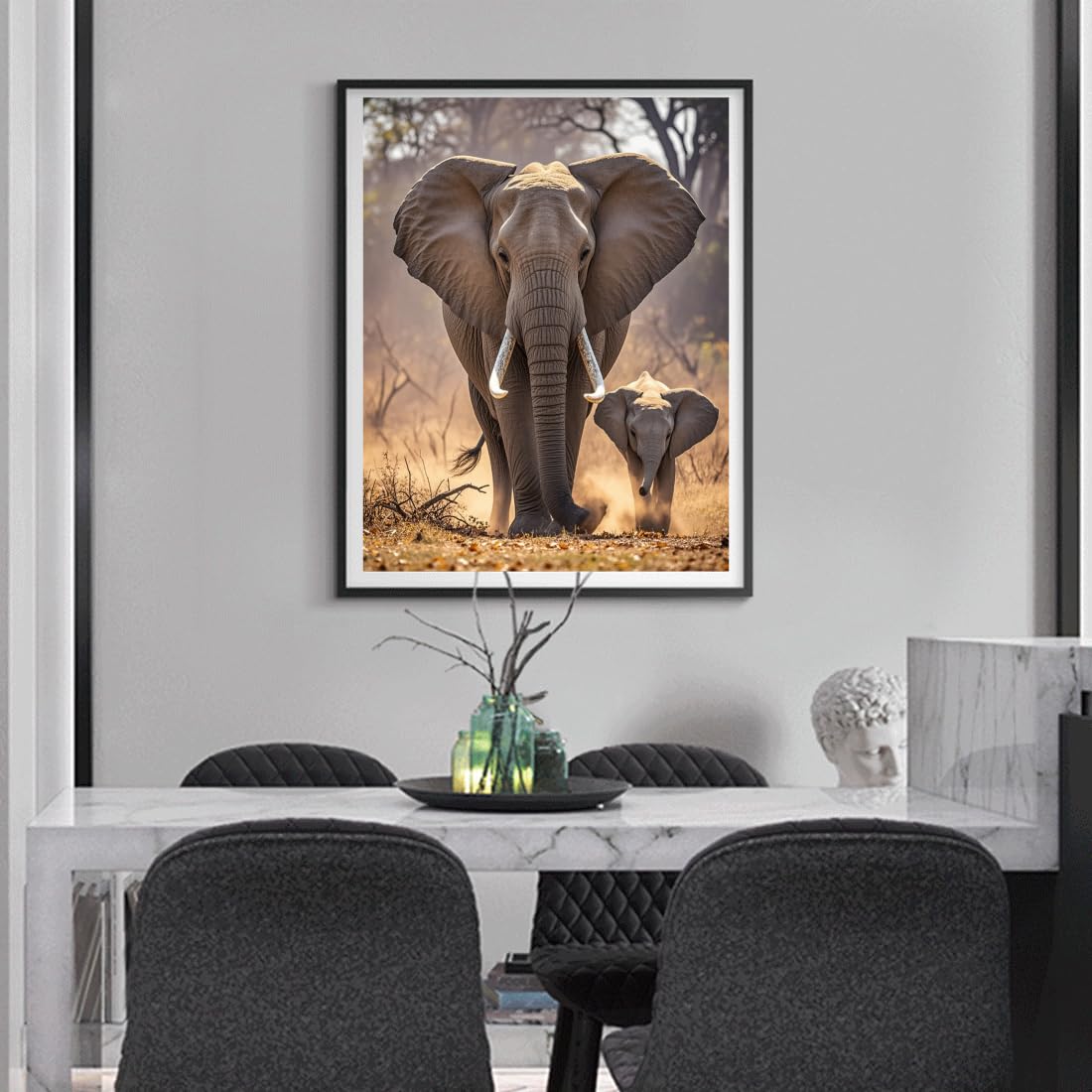 ACANDYL Elephant DIY Paint by Numbers Kit for Adults Paint by Numbers Beginner Canvas Painting by Number DIY Acrylic Oil Painting on Canvas Arts Craft Decoration 16x20 in ACANDYL