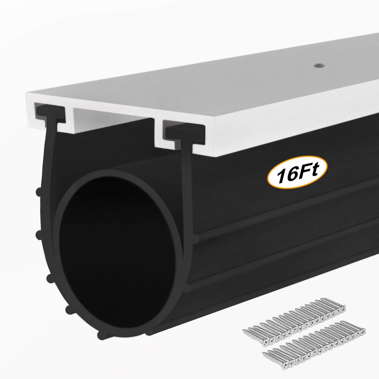 Garage Door Seals Bottom Rubber with Pre-drilled Aluminum Track Retainer Base Kit,Heavy-Duty U Shape + O Ring Combination Weather Stripping Sesl Kit for Garage Door (16 Ft) Storystore