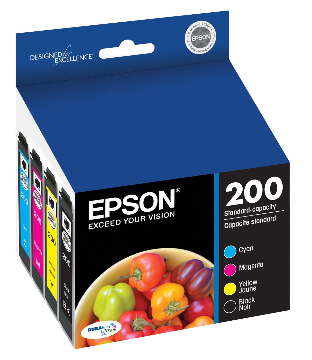 EPSON 200 DURABrite Ultra Ink Standard Capacity Black & Color Cartridge Combo Pack (T200120-BCS) Works with WorkForce WF-2520, WF-2530, WF-2540, Expression XP-200, XP-300, XP-310, XP-400, XP-410 Epson