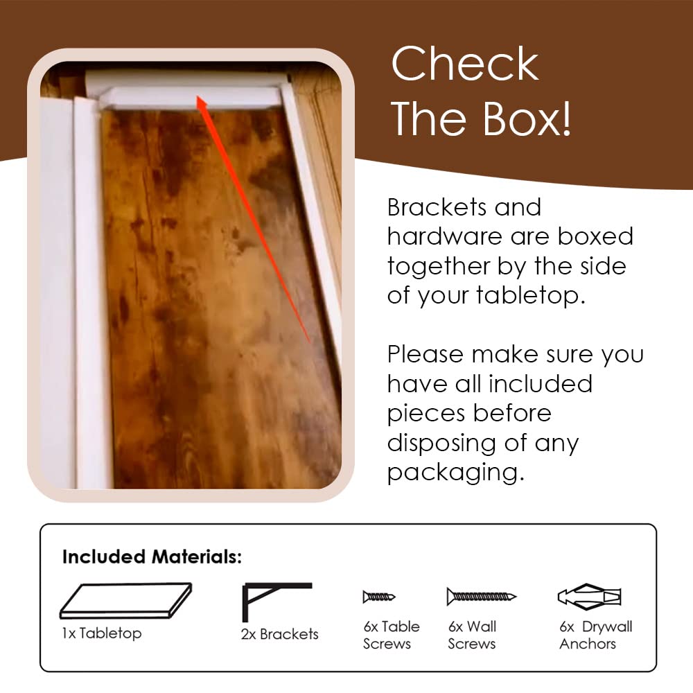 Houseables Wall Desk, Mounted Floating Table, Folding Desks, 48 x 15.75 x 1.25 Inch, Fold Down Dining Tables, Foldable Hanging Workbench, Drop-Leaf Walldesk, for Small Spaces, Bar, Computer, Laptop Houseables