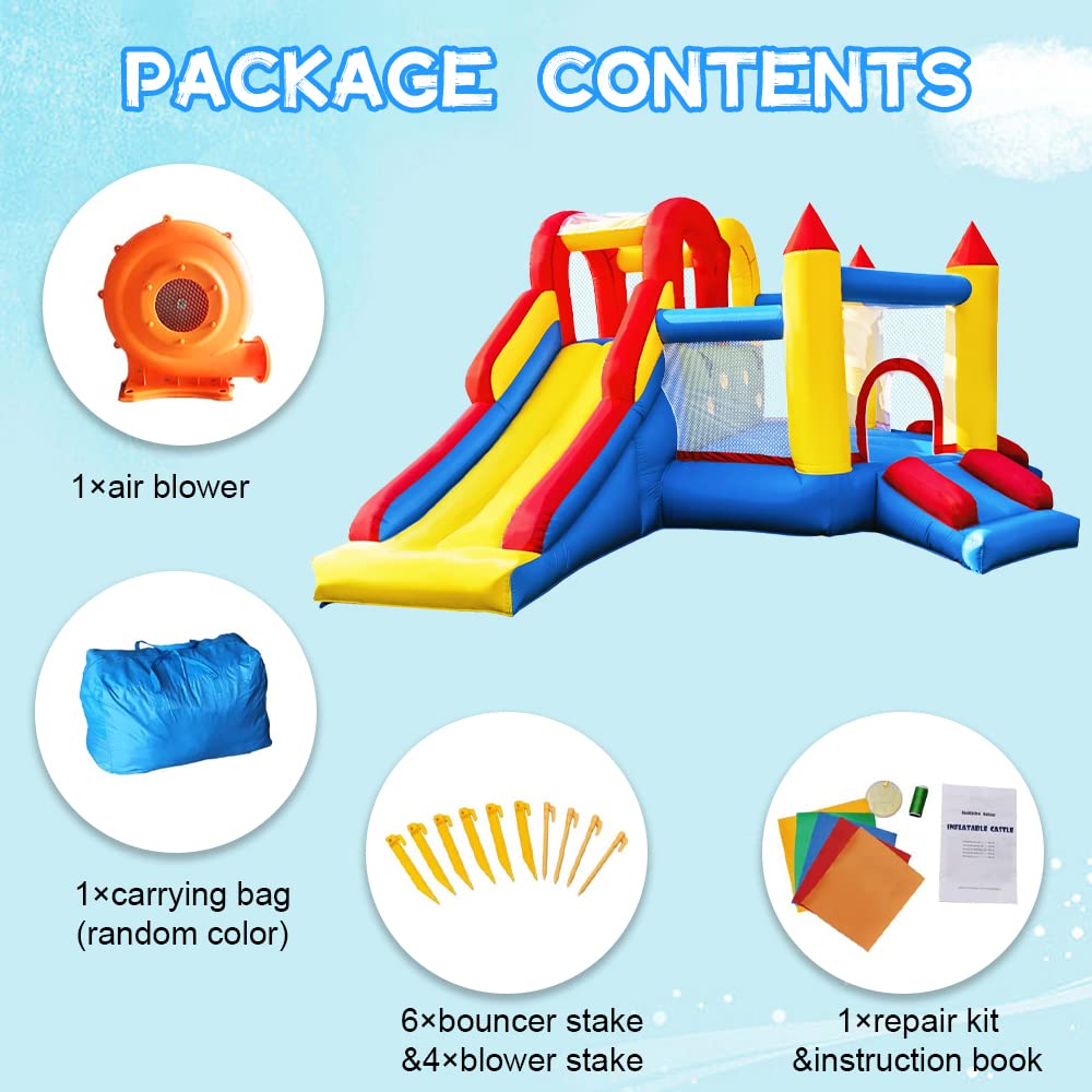 Umbalir InfIatable Bounce House for Kids 3-8 yr, Bouncy House Accommodate 4-6 Kids, Fun and Safe Indoor/Outdoor Play (12.3'Lx10'Wx6.3'H) Umbalir