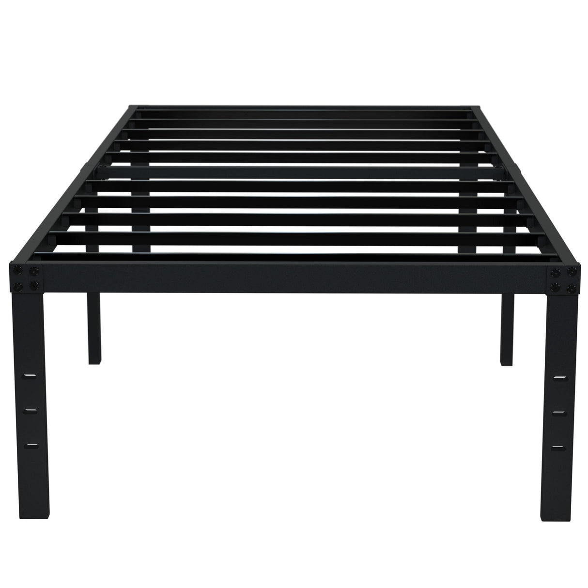 EMODA 18 Inch Twin Bed Frame No Box Spring Needed, Heavy Duty Tall Metal Twin Platform Bed Frames with Large Storage Space, Noise Free, Easy Assembly, Black EMODA