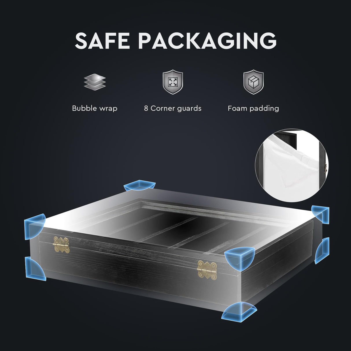 Black Shadow Box Frame 11X14 with Shelves, Medal/Challenge Coin Display Case, Pet Memorial/Wedding Shadow Box, Best Anniversary/Birthday/Bridal Shower/Engagement/Wedding Registry/House Warming Gifts AW BRIDAL