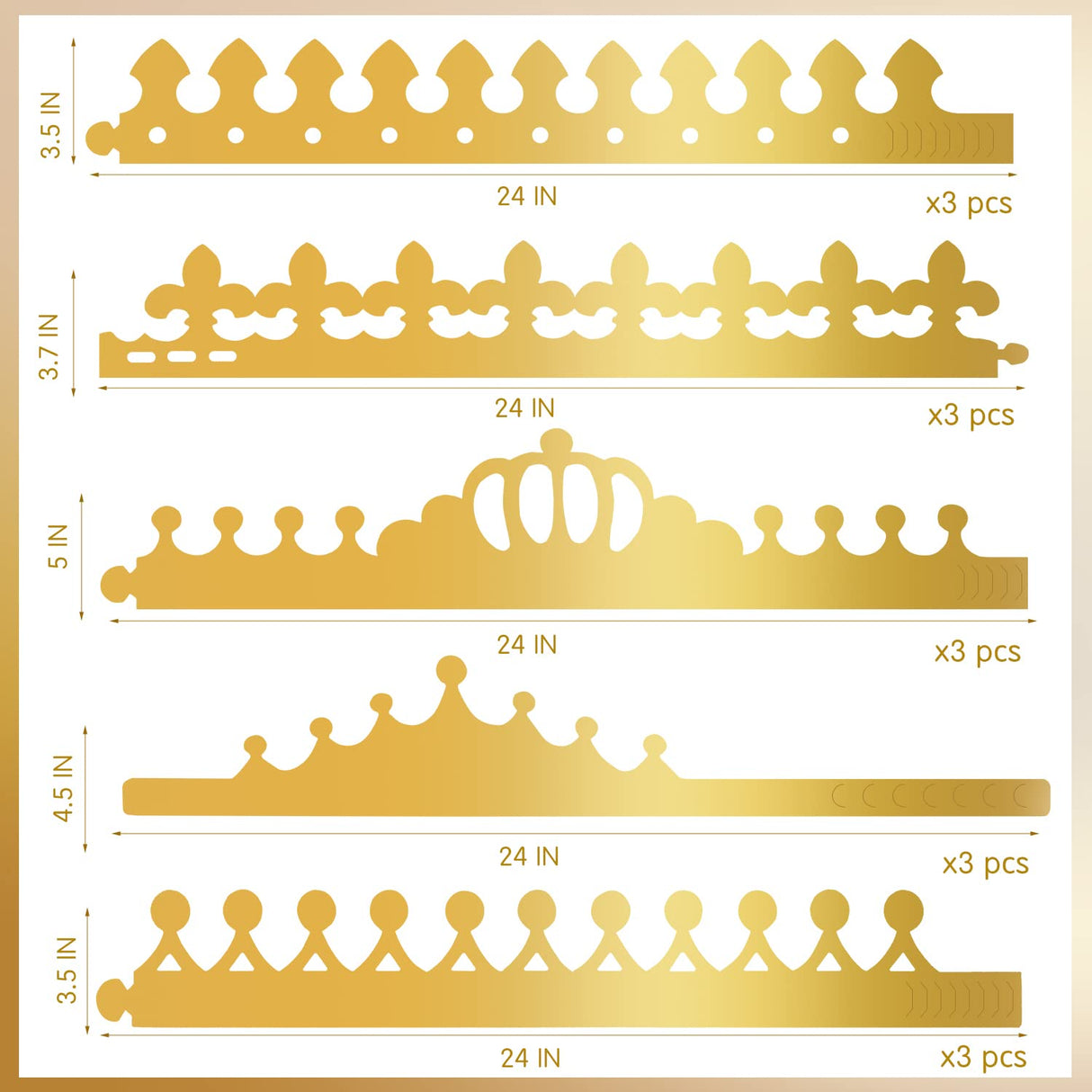 MGZTTHW Gold Paper Crown Set for Kids, DIY Crown Kit with Jewels Gem Number Letter Stickers for Birthday Party Decor and Craft Projects, 15 Pcs Adjustable Crown Hats in 5 Styles MGZTTHW