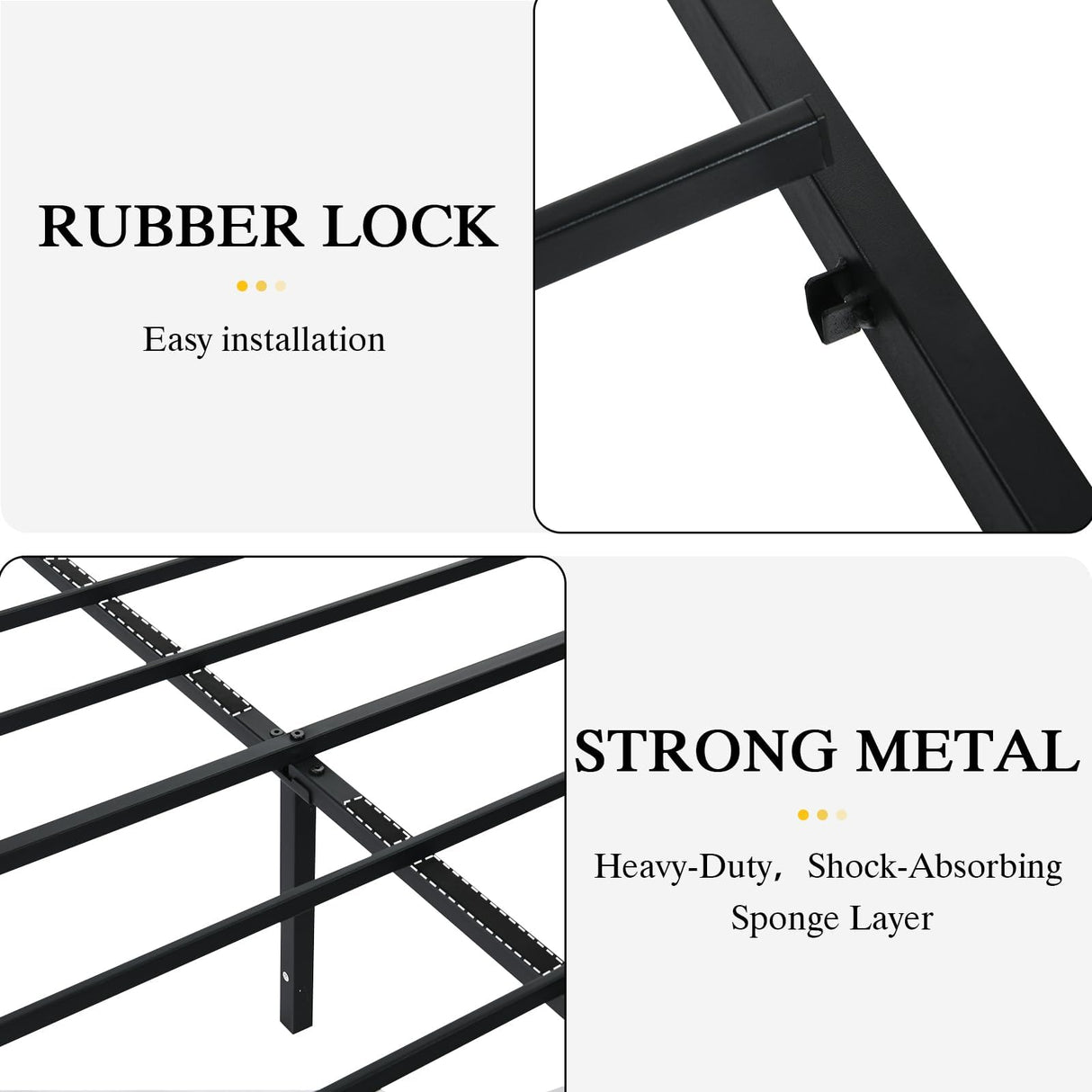 Catrimown Heavy Duty Full Size Bed Frame with Stylish Washed Grey Wood Headboard and Footboard Catrimown