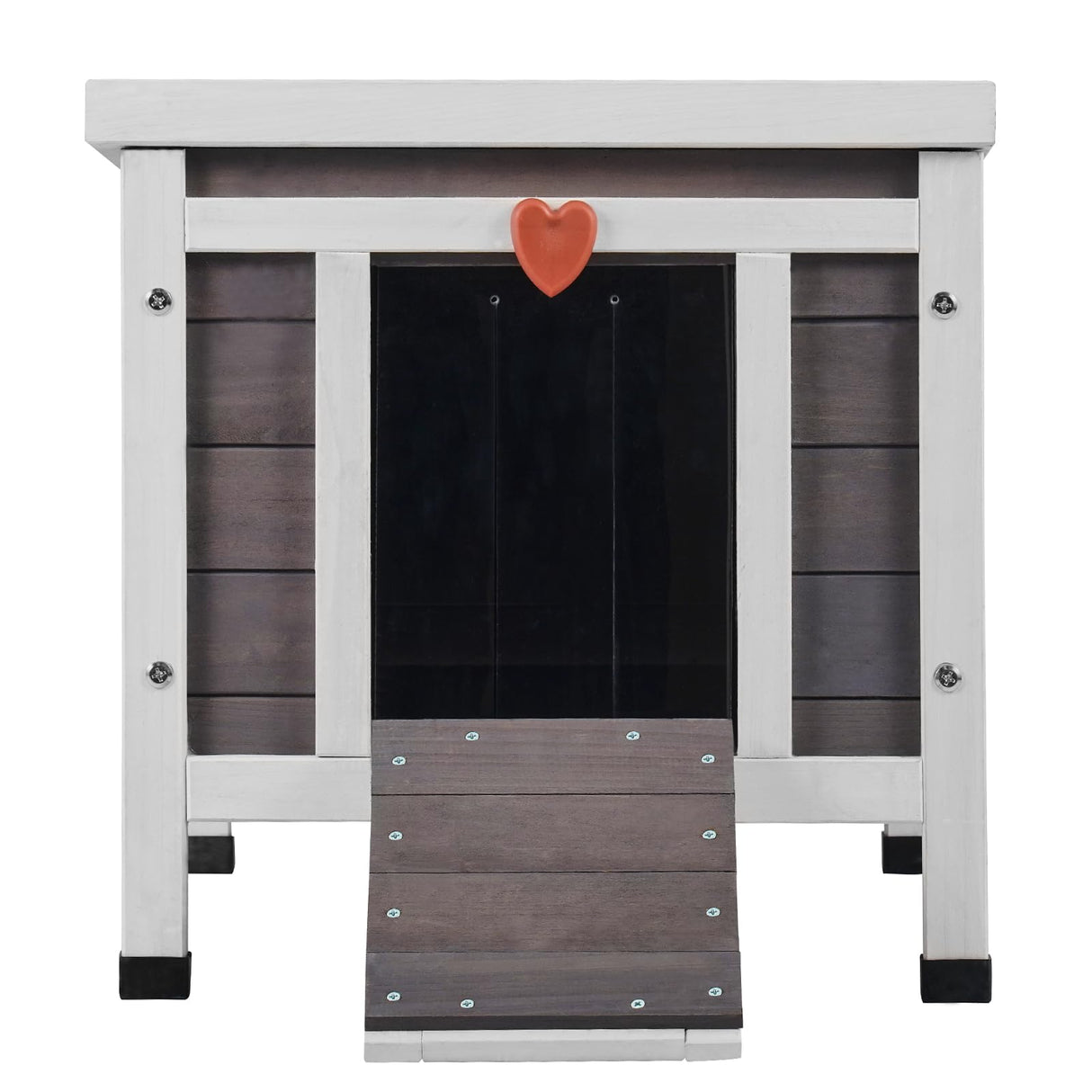 VEVOR Outdoor Cat House Weatherproof, Feral Cat Shelter for Multiple Cats, Outdoor Wooden Cat Rabbit House with PVC Door Flaps and Open Roof, 21" L x 17" W x 17" H VEVOR