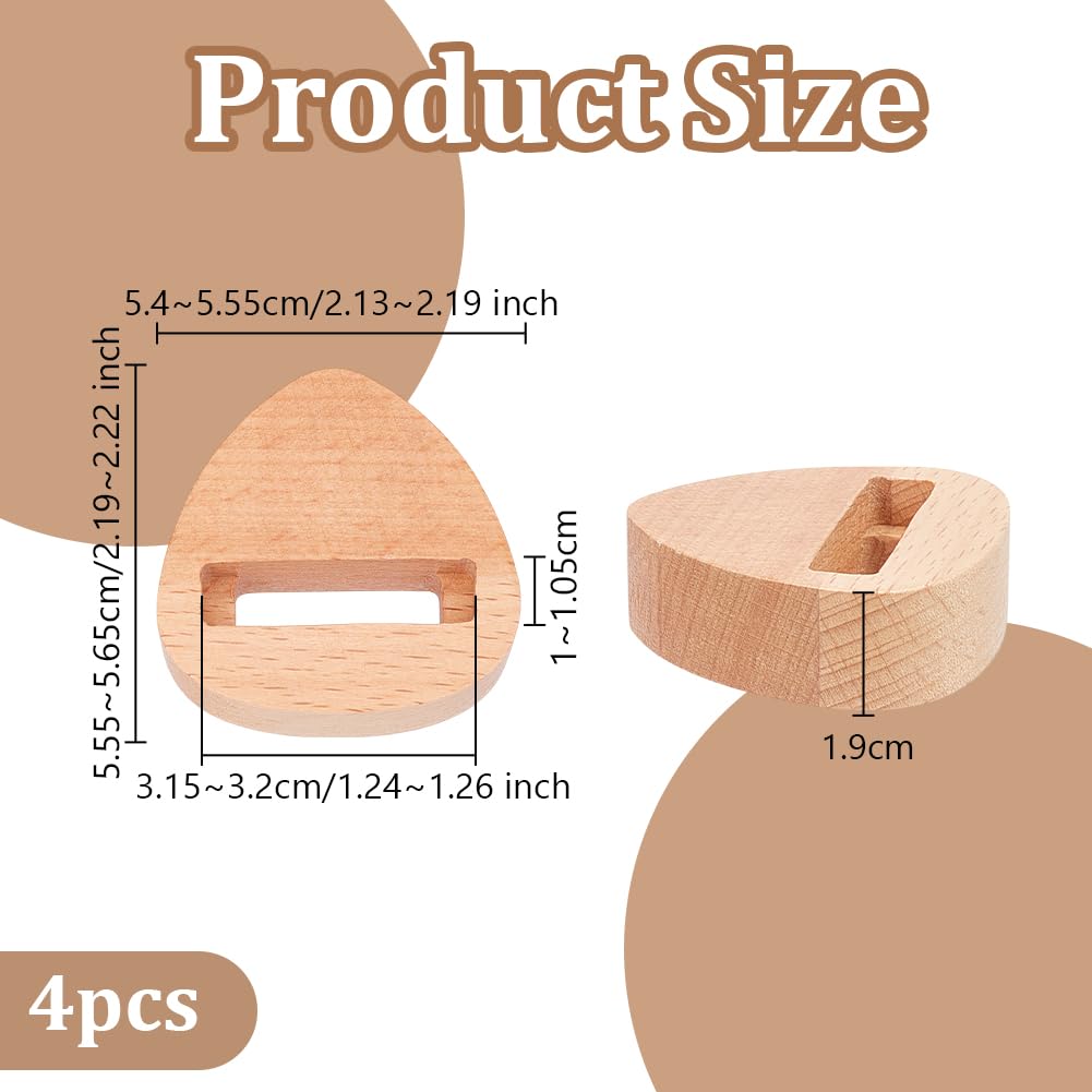 OLYCRAFT 4pcs Embroidery Hoop Display Stand Triangle Wood Base 2.2 x 2.2 Inch Embroidery Hoop Wood Hoop Easels Embroider Hoop Holder Accessories for Embroider Cross Stitch Stand Decor OLYCRAFT