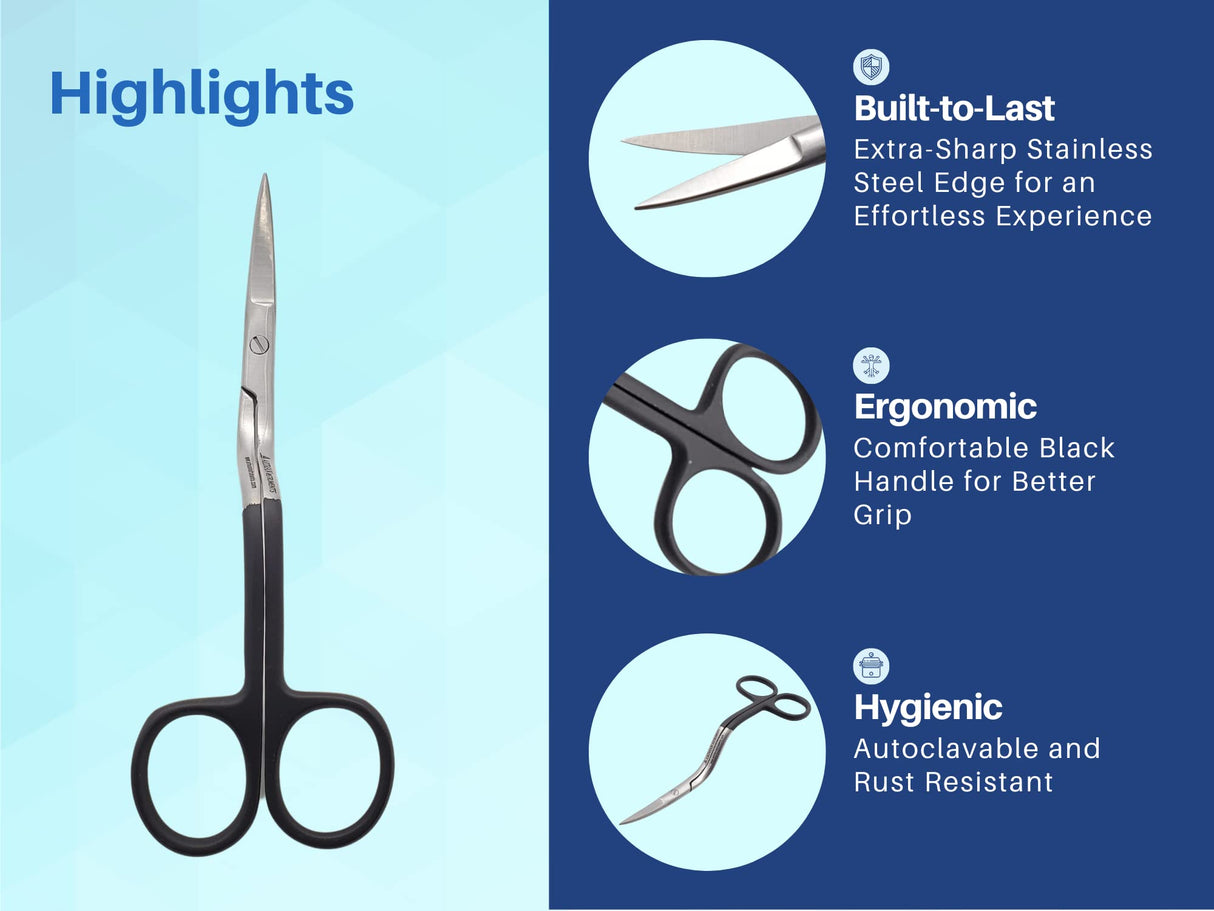 ARTMAN INSTRUMENTS Bent Handle Curved Embroidery Scissors - 6 Inch Curved Applique Scissors for Machine Embroidery, Fabric Stitches, and Crafting - Premium Stainless Steel with Precision Blades Artman Instruments