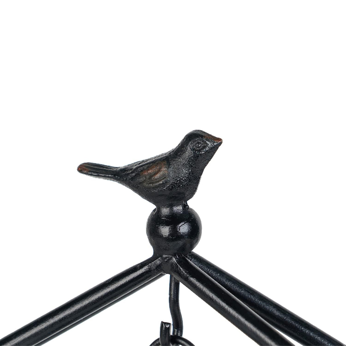 SOFFEE DESIGN 7.5'' x 10'' Mantel Clock Iron Tower Frame, Creative Bird Ornament Tabletop Clock, Silent Clock with Hollow Carved Back Cover for Home Decor, Black SOFFEE DESIGN