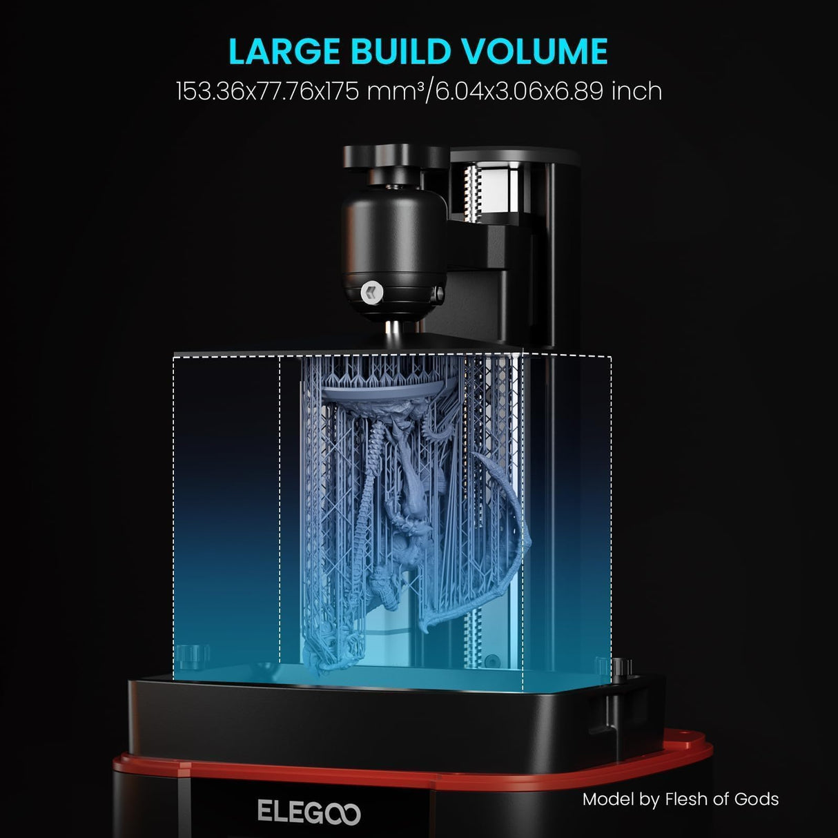 ELEGOO Mars 4 MSLA 3D Printer with 7" 9K Monochrome LCD, UV Resin Photocuring Printer, Multiple Print Modes, Printing Size of 6.04 x 3.06 x 6.89 inches ELEGOO