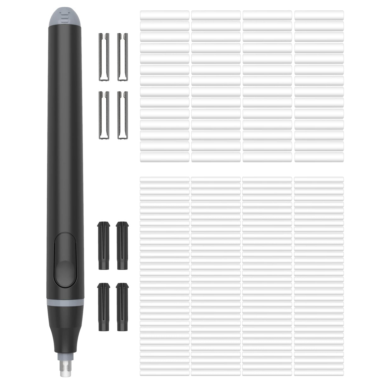 Foyucool Electric Eraser, Battery Operated Automatic Pencil Eraser with 220 Erasers Refills, 2 Erasers Sizes, Comfort Grip Art-Eraser for Drawing, Ideal for Artists, Students, Sketch, Engineers, Black Foyucool