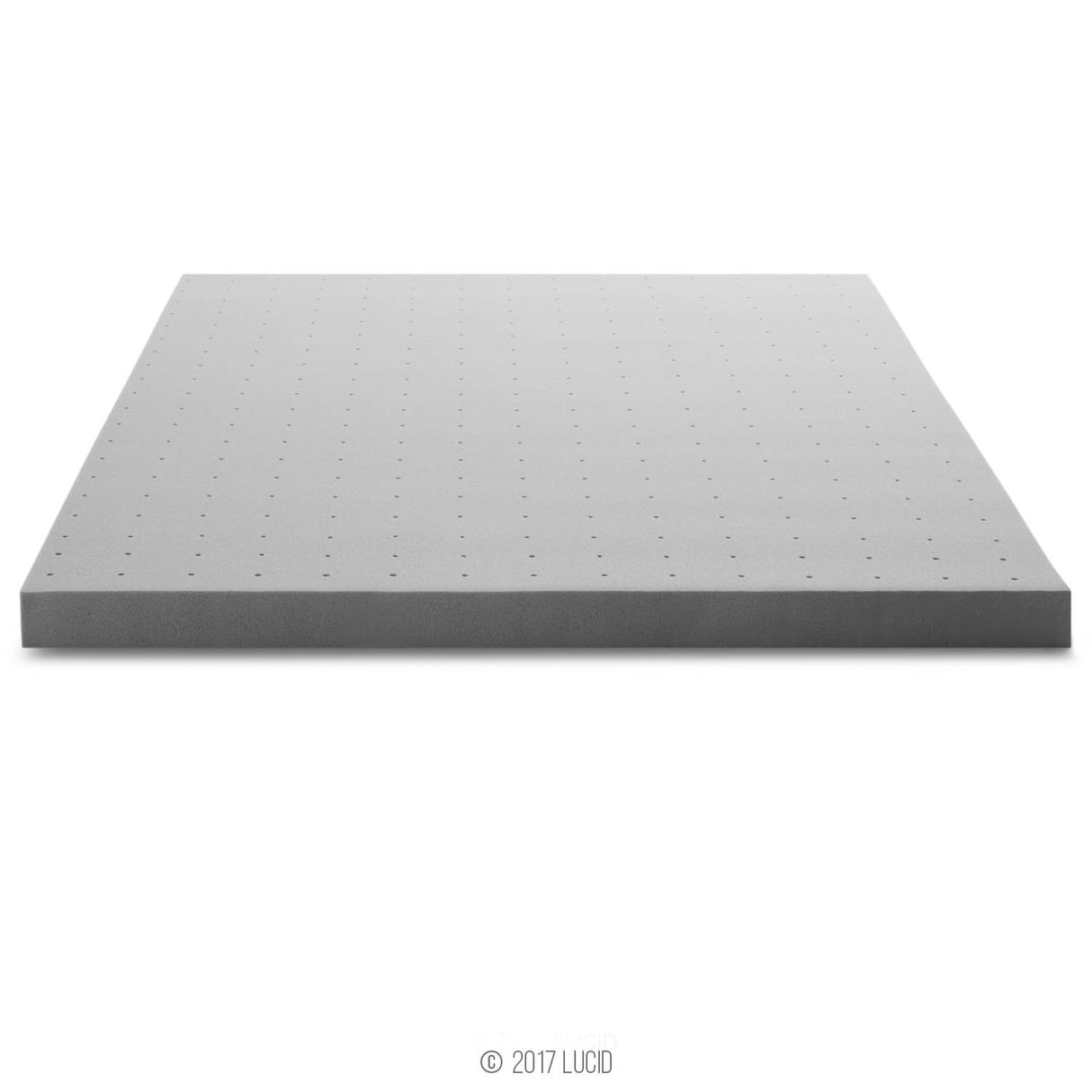 Lucid 3 Inch Ventilated Bamboo Charcoal Memory Foam Mattress Topper, CertiPUR-US Certified, Moisture and Odor Control-Full LUCID