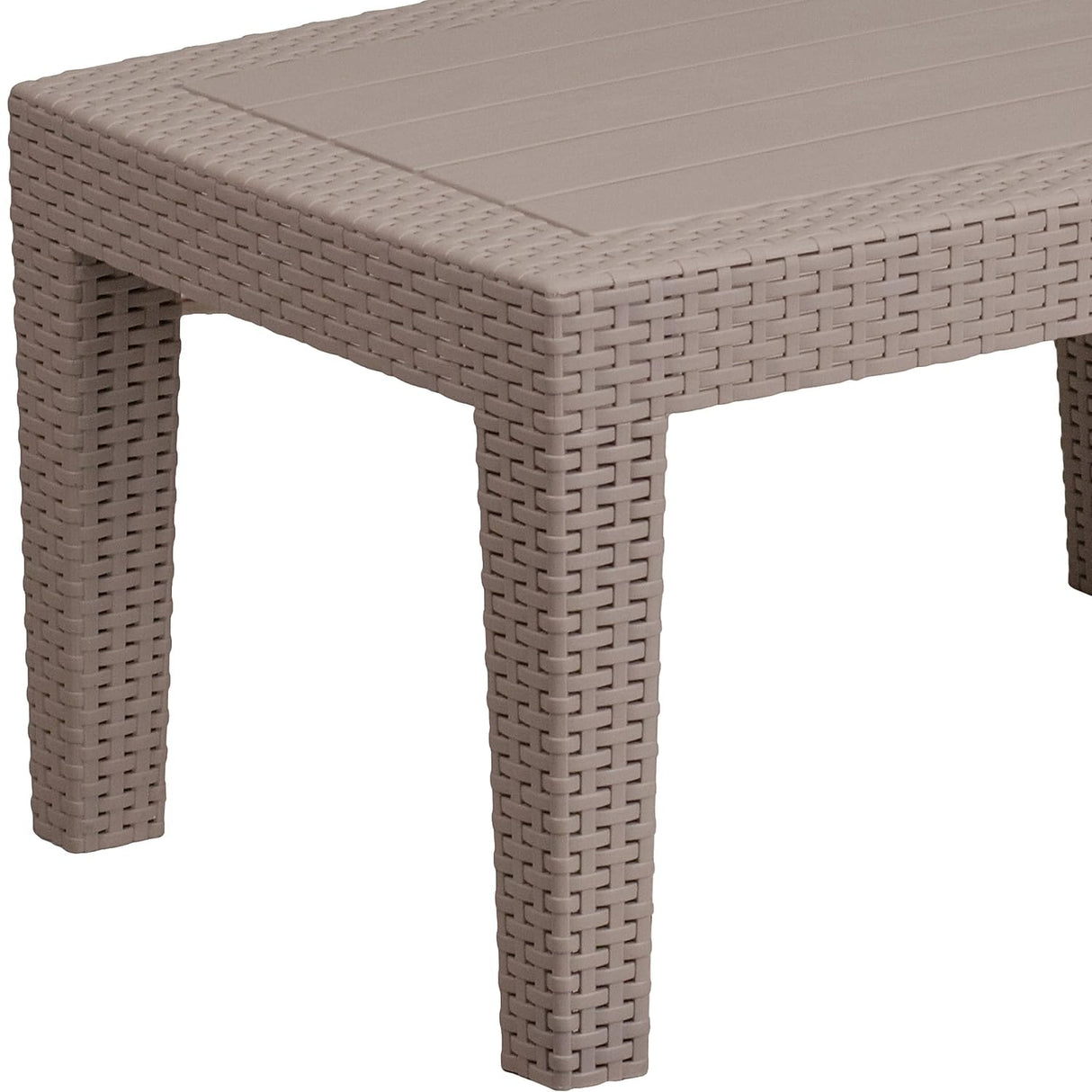 Flash Furniture Seneca Light Gray Faux Rattan Coffee Table Flash Furniture
