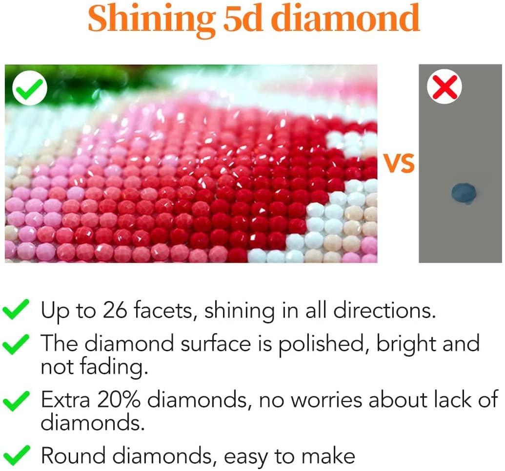 WHYCJXWL Diamond Art Kits for Adults and Kids, Full Drill Round Rhinestone Diamonds, Diamond Art (12X16 Inch) WHYCJXWL