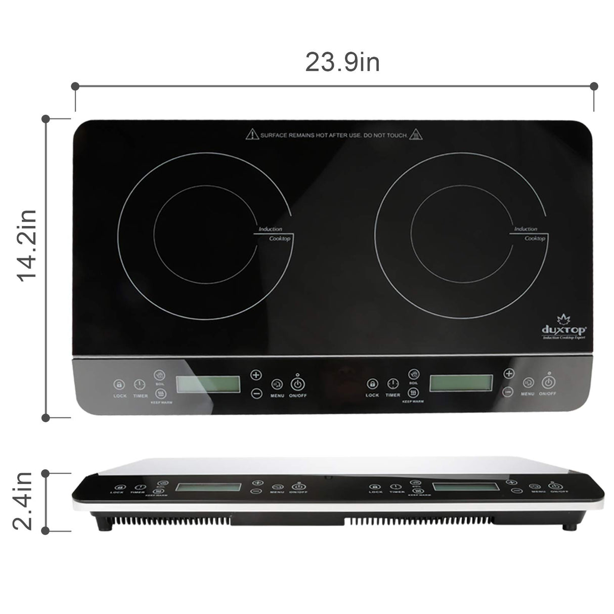 Duxtop LCD Portable Double Induction Cooktop 1800W Digital Electric Countertop Burner Sensor Touch Stove, 9620LS/BT-350DZ duxtop