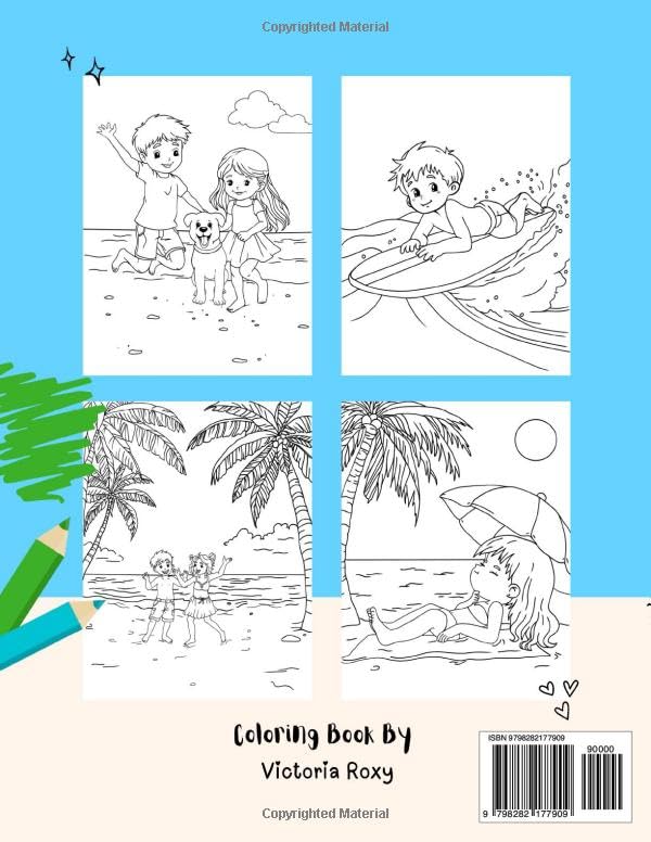 Fun at the Beach: Coloring Book Adventure for Kids WoodArtSupply