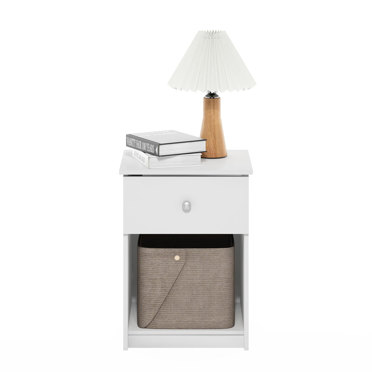 Furinno Tidur Nightstand, 1-Pack, White Furinno