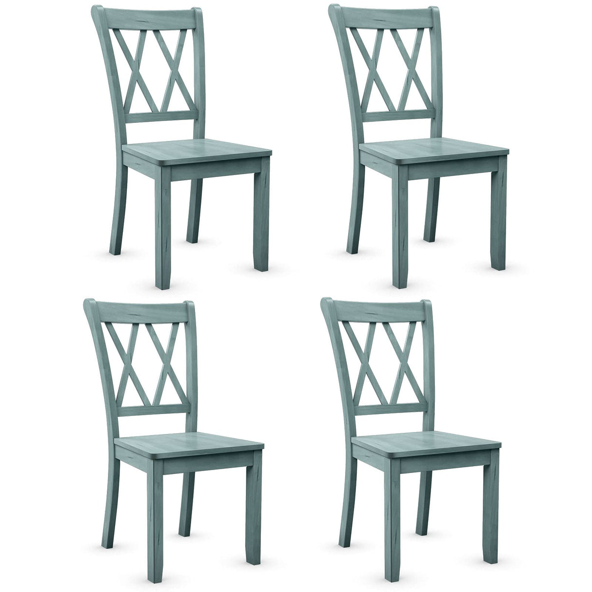 Giantex Set of 4 Dining Chairs, Rubber Wood Dining Room Chair, Farmhouse Dining Side Chairs, Max Load 400 Lbs, Wooden Kitchen Chairs for Home Kitchen, Dining Room Giantex
