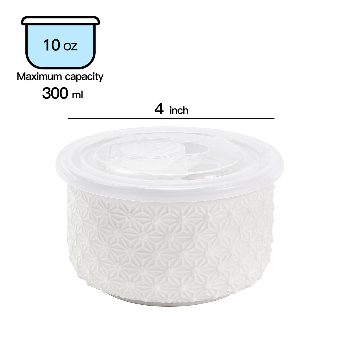 Mosuji 10 oz Set of 4 Oven-Safe Porcelain Ramekins with Lids, Large White Souffle and Creme Brulee Baking Dishes, Ramekin Bowls for Sauce and Dessert Mosuji