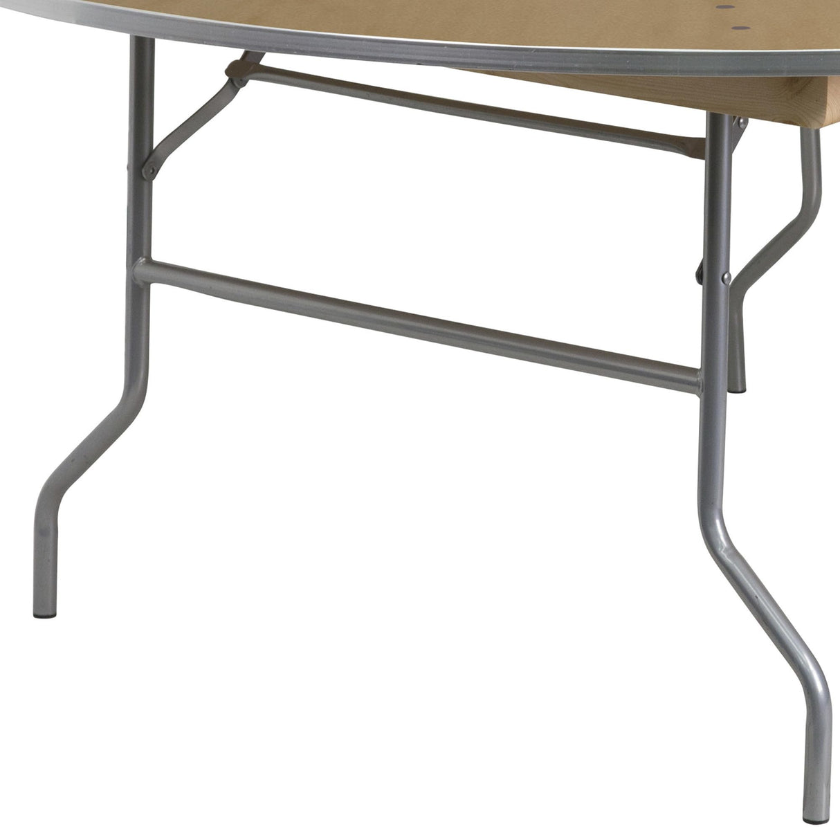 Flash Furniture 6-Foot Round HEAVY DUTY Birchwood Folding Banquet Table with METAL Edges Flash Furniture