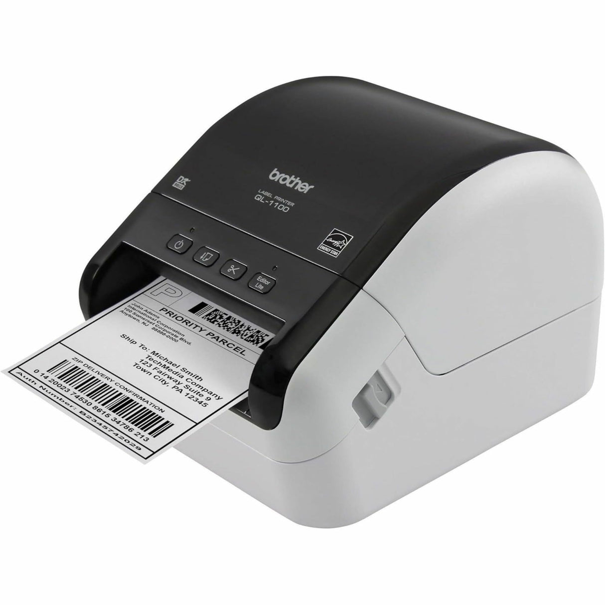 Brother QL-1100 Wide Format, Postage and Barcode Professional Thermal Monochrome Label Printer, Black Brother
