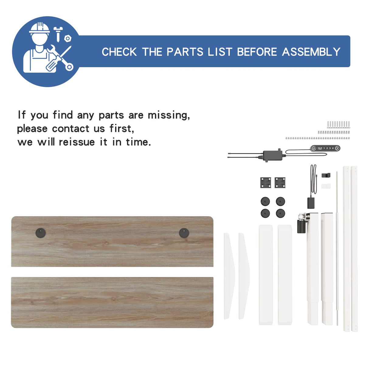 bilbil Electric Standing Desk 48 x 24 Inches, Height Adjustable Stand Up Desk Home Office Desks with 4 Memory Presets bilbil