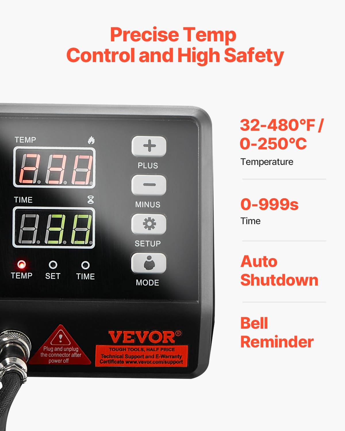 VEVOR 8 in 1 Heat Press Machine 15x15 Inch, 360° Swing Away Tshirt Press, Digital Professional Sublimation Heat Transfer for T Shirts Hat Cap Mug Plate VEVOR