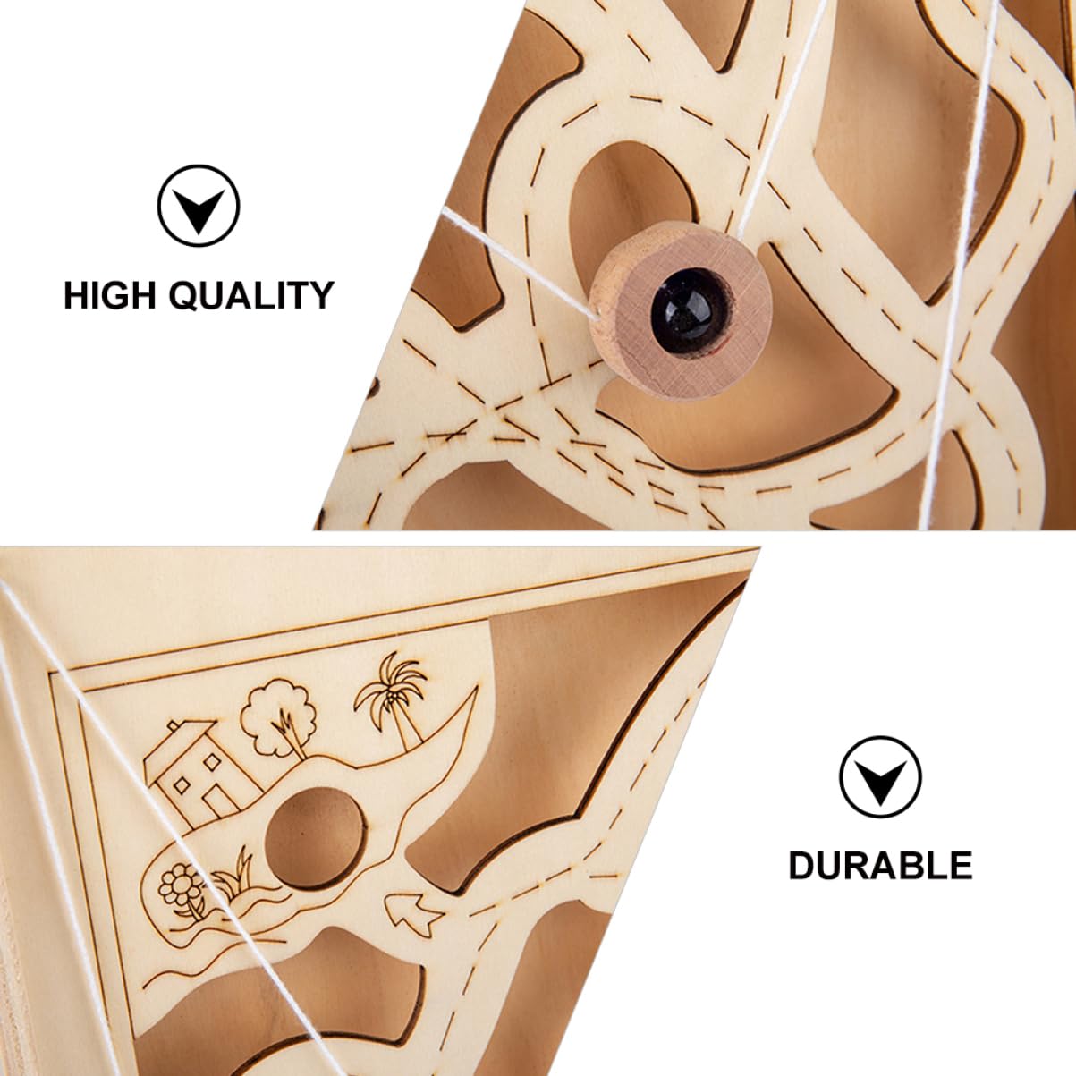 FOYTOKI Pinball Game Wooden Board Games Children Labyrinth Game Maze Puzzle Toys Interactive Maze Beads Game Wooden Maze Ball Game Toy for Kids Labyrinth Plaything Pirate Jigsaw Puzzle 3D FOYTOKI