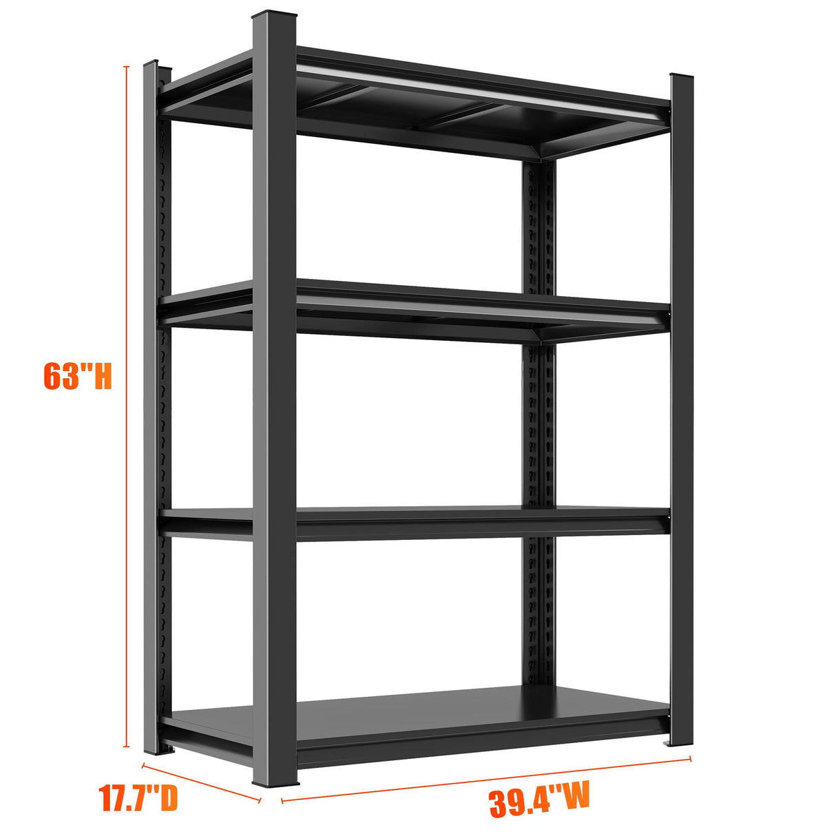 Leariso 63'H Garage Shelving,Adjustable Storage Shelf,Standing Shelves Unit - Heavy Duty Metal Storage Shelving,Easy Assemble Rack Units for Garage,Metal Shelves(4Tier-63'H, 39.4'W*17.7'D) Leariso