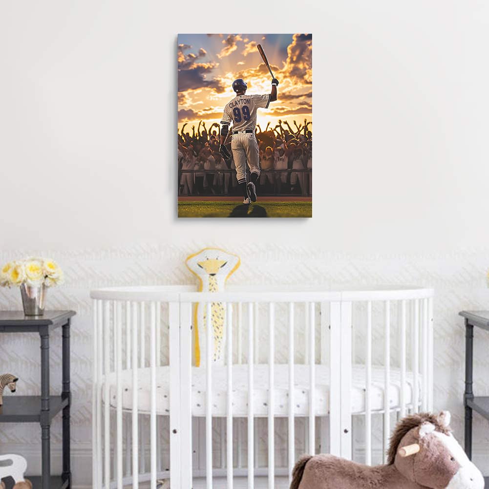 Becapeo Wooden Jigsaw Puzzles for Adults - Custom Name and Number on (New York 2) Baseball Player Art Photo - 300 500 1000PCS Puzzles Game Home Wall Decor Becapeo