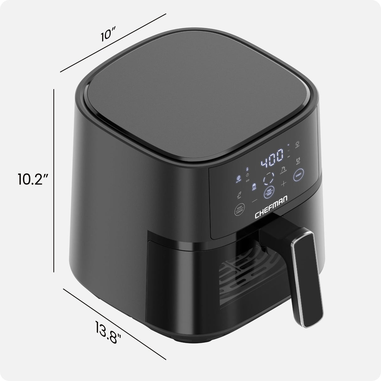 Chefman Air Fryer – 4 QT Compact Airfryer for Quick & Easy Meals, Features Hi-Fry Technology for Extra Crisp, Easy-View Window, Touch Controls with 4 Presets, Nonstick & Dishwasher Safe Basket - Black Chefman