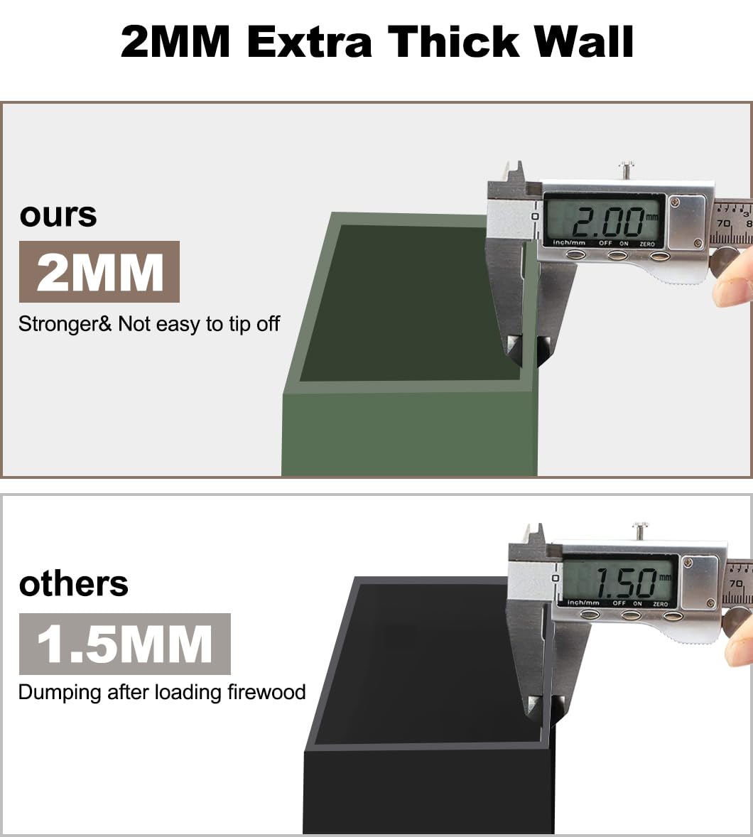 Fiwithy Outdoor Firewood Rack Bracket Kit with 4 Support Bars for Fire Wood Pile Storage, Heavy Duty DIY Fireplace Log Stacking Stand Holder for 2x4 Lumber, Green, 1 Pair Fiwithy