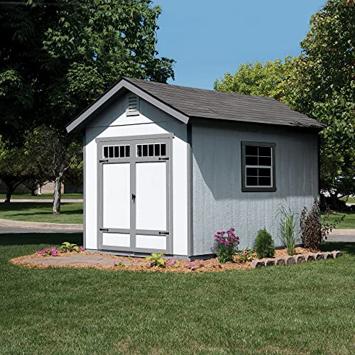 Handy Home Products Beachwood 10x12 Do-it-Yourself Wooden Storage Shed with Floor Tan Handy Home Products