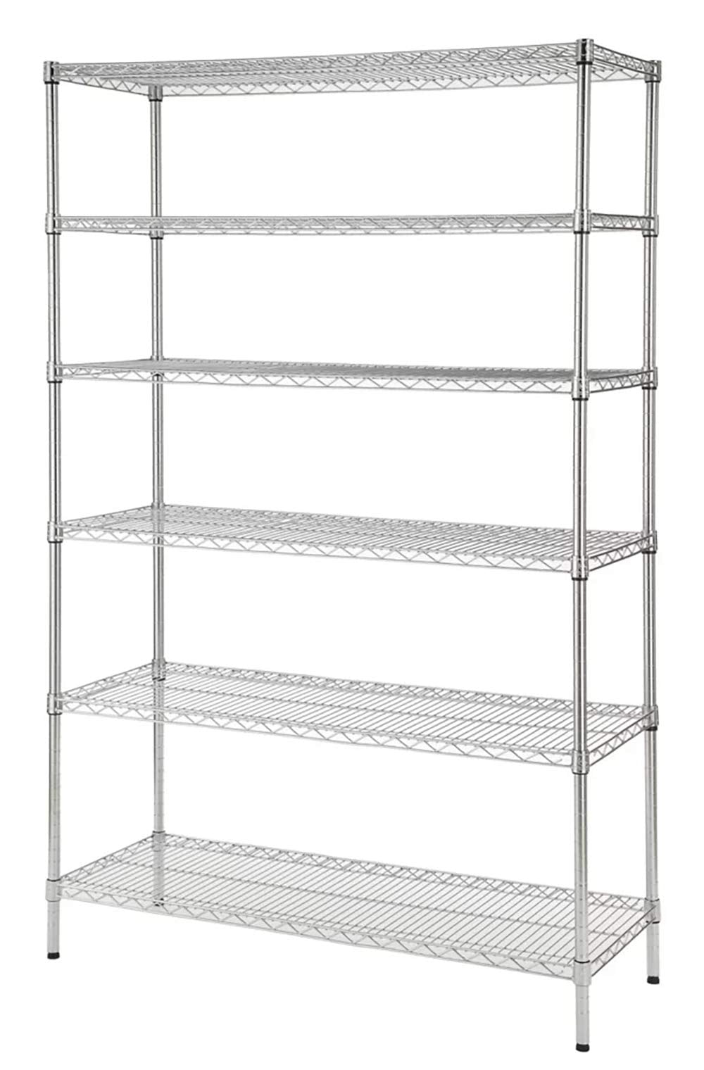 Regal Altair 14" Deep x 48" Wide x 74" High 6 Tier Chrome Wire Shelving Kit | NSF Commercial Storage Rack Unit Regal Altair