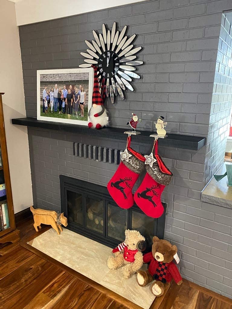 Joel's Antiques - 72 Inch Wooden Floating Shelves for Wall - Made of Natural Wood - Long Heavy Duty Rustic Fireplace Mantel & Book Shelf - Perfect for Living Room - Black 72x6x2 in joelsantiques