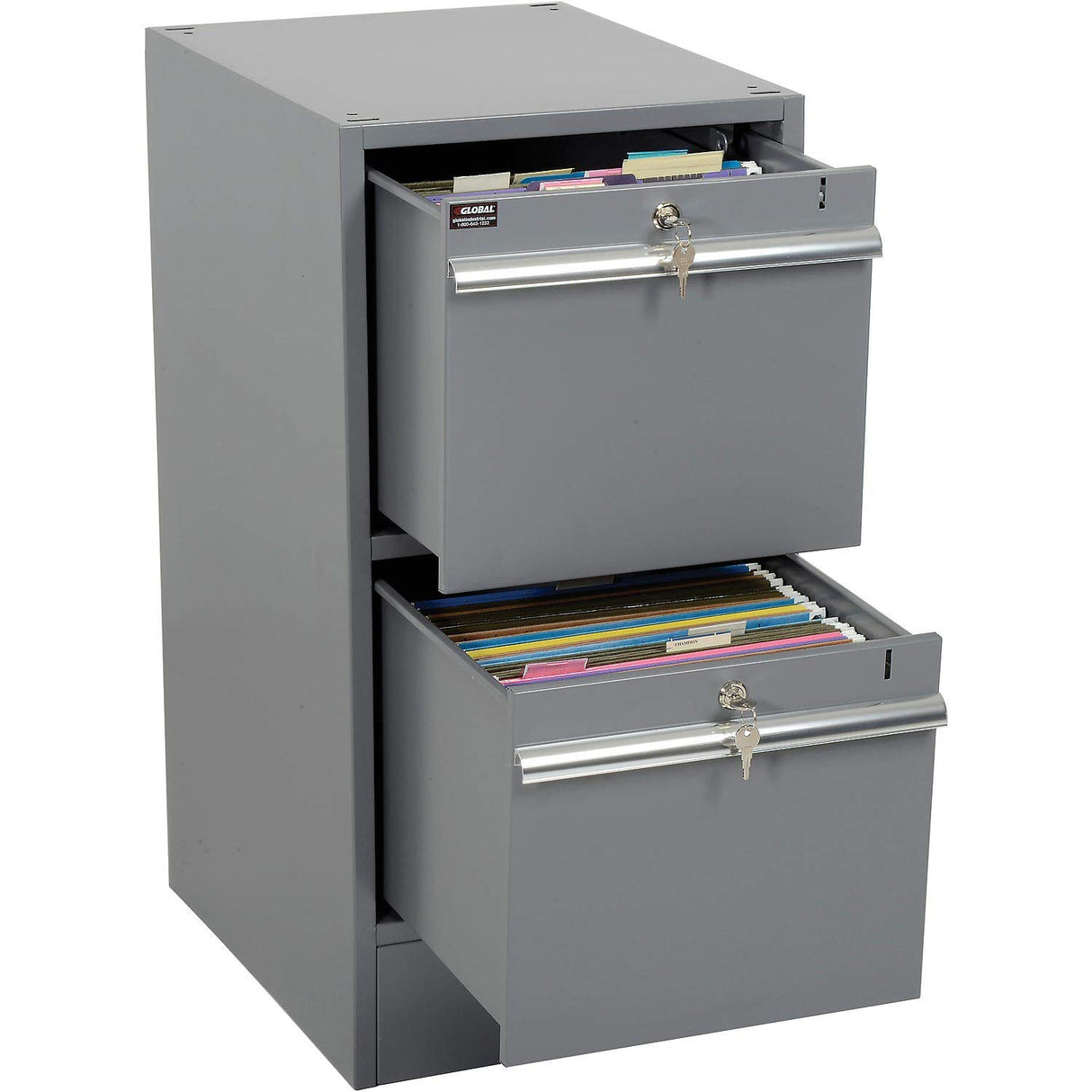 Global Industrial 60" W x 30" D Workbench, 1-3/4" Laminate Square Edge Top, 2 Drawer/Cabinet Global Industrial