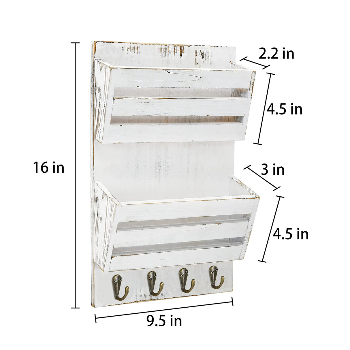 Unistyle Mail Holder with Key Hooks Mail Organizer Wall Mount Hanging Mail Organizer for Home,Office,Entryway,Mail Holder Wall Mounted for Letter, Magazines, Keys, Leashes Unistyle