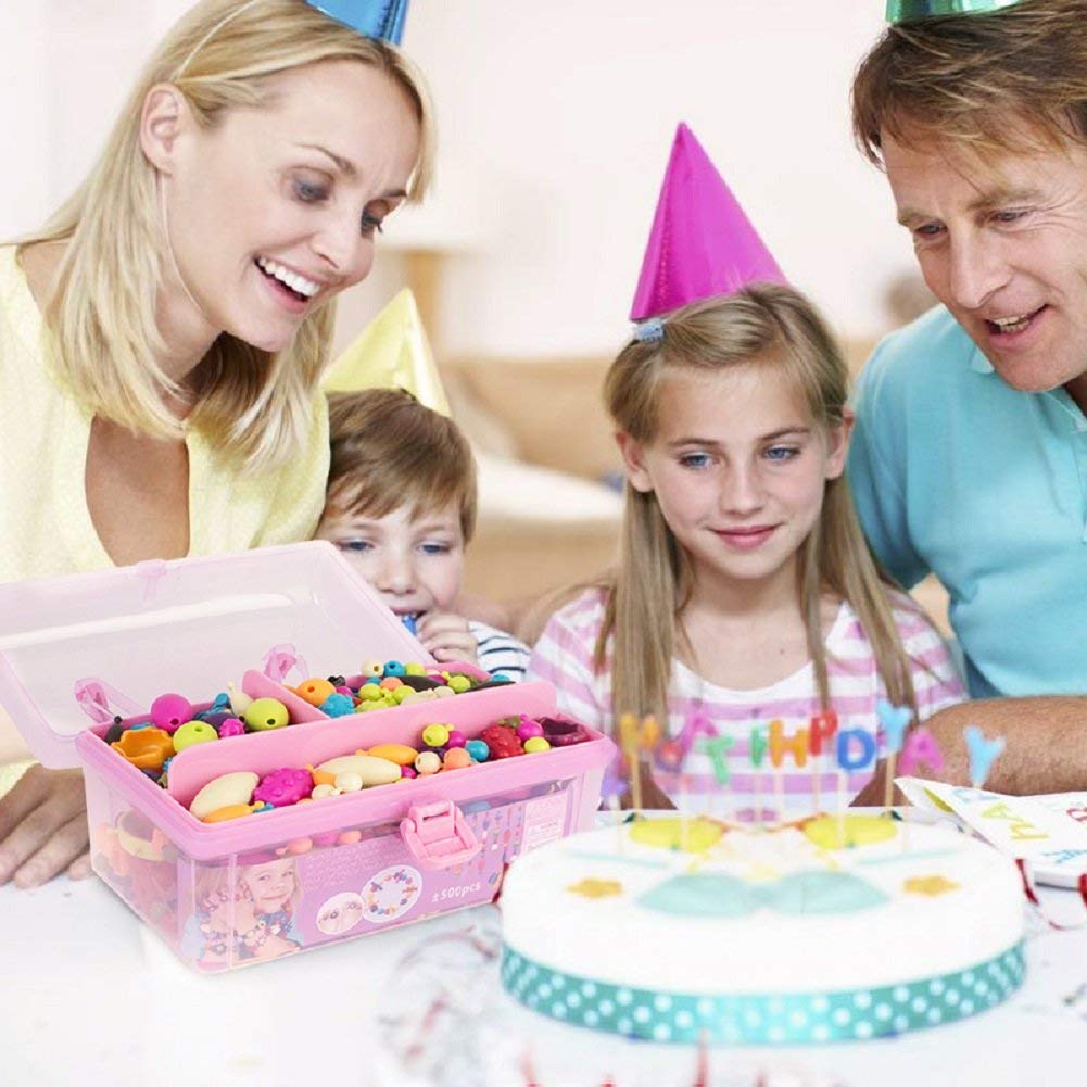 GILI Pop Beads - Jewelry Making Kit for 3 4 5 6 7 8 Year Old Little Girls - Arts and Crafts Toys for Kids Age 4yr-8yr - Necklace Bracelet Creativity Snap Set Top Best Christmas Birthday Gifts (500pcs) GILI