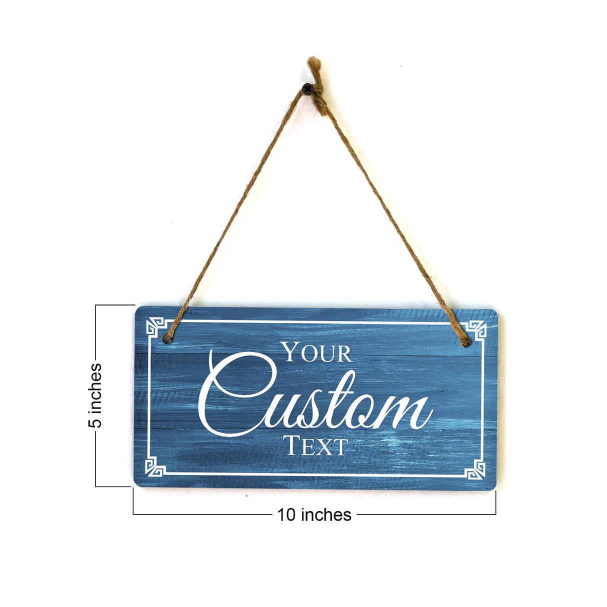 Signs ByLITA Customizable 5 x 10” Decorative Border Hanging Wall or Door Sign | Rustic Twine | Stylish Personalized Greeting Sign | Home or Business Personalized Signage Signs ByLITA