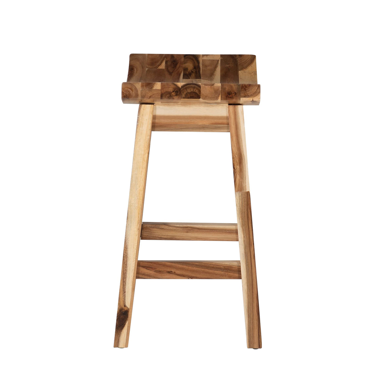 Powell Furniture Dale Saddle Bar Stool Natural Wood Powell