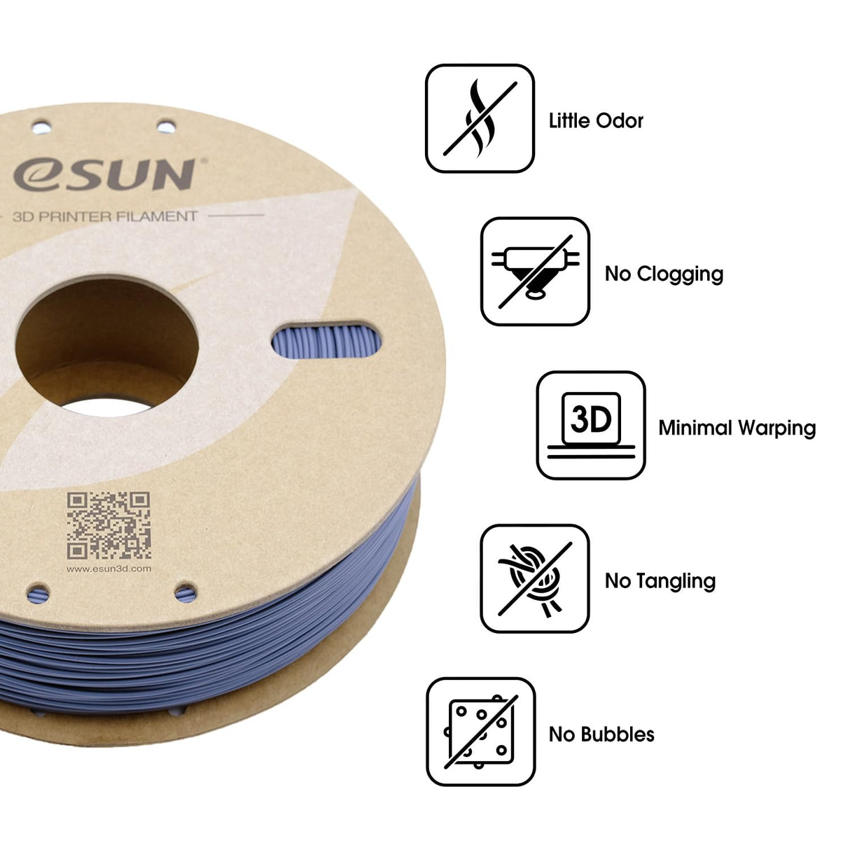 eSUN ABS+ Filament 1.75mm, 3D Printer Filament ABS Plus, Dimensional Accuracy +/- 0.05mm, 1KG Spool (2.2 LBS) 3D Printing Filament for 3D Printers, Grey eSUN