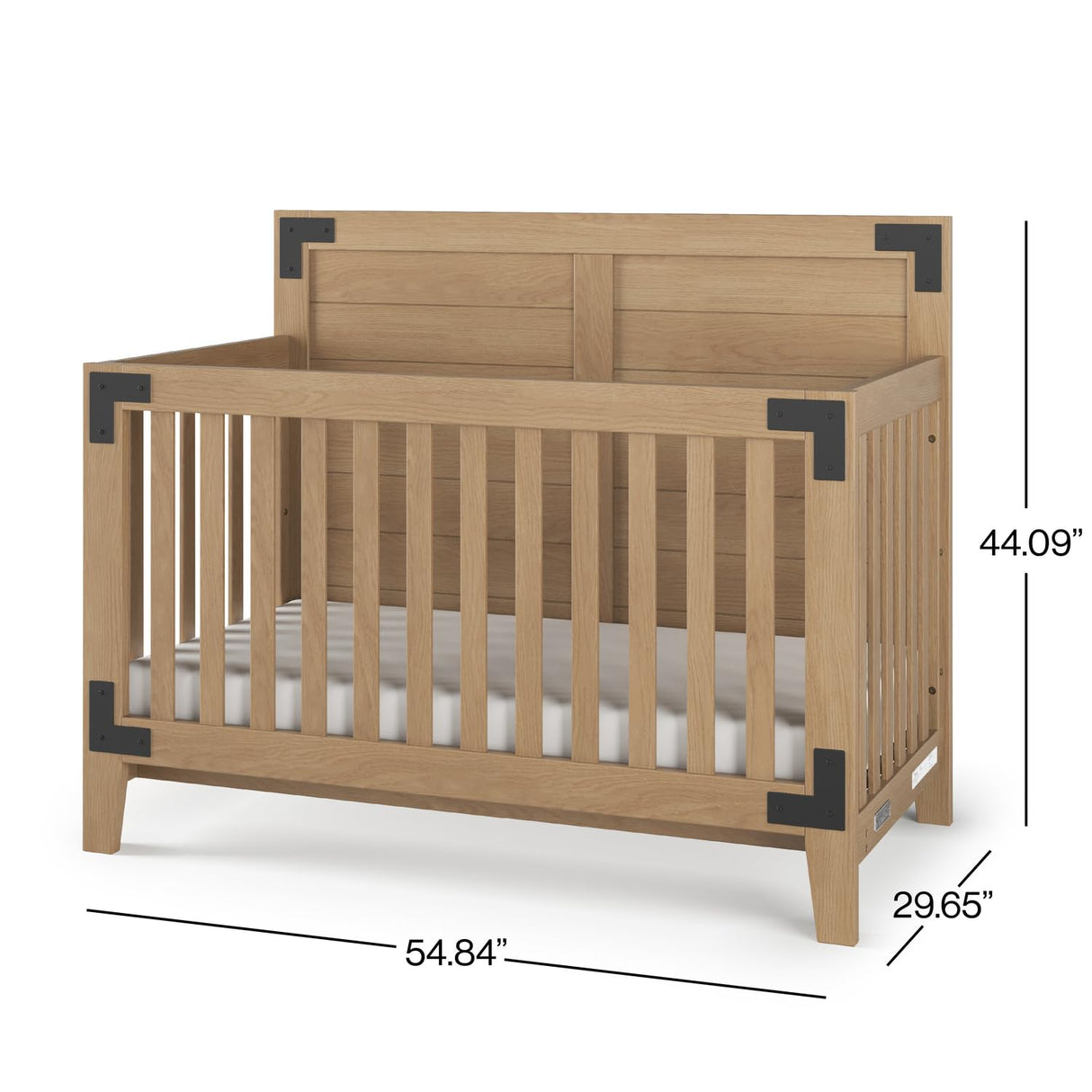 Child Craft Lucas 4-in-1 Convertible Crib, Baby Crib Converts to Day Bed, Toddler Bed and Full Size Bed, 3 Adjustable Mattress Positions, Non-Toxic, Baby Safe Finish (Nutmeg) Child Craft